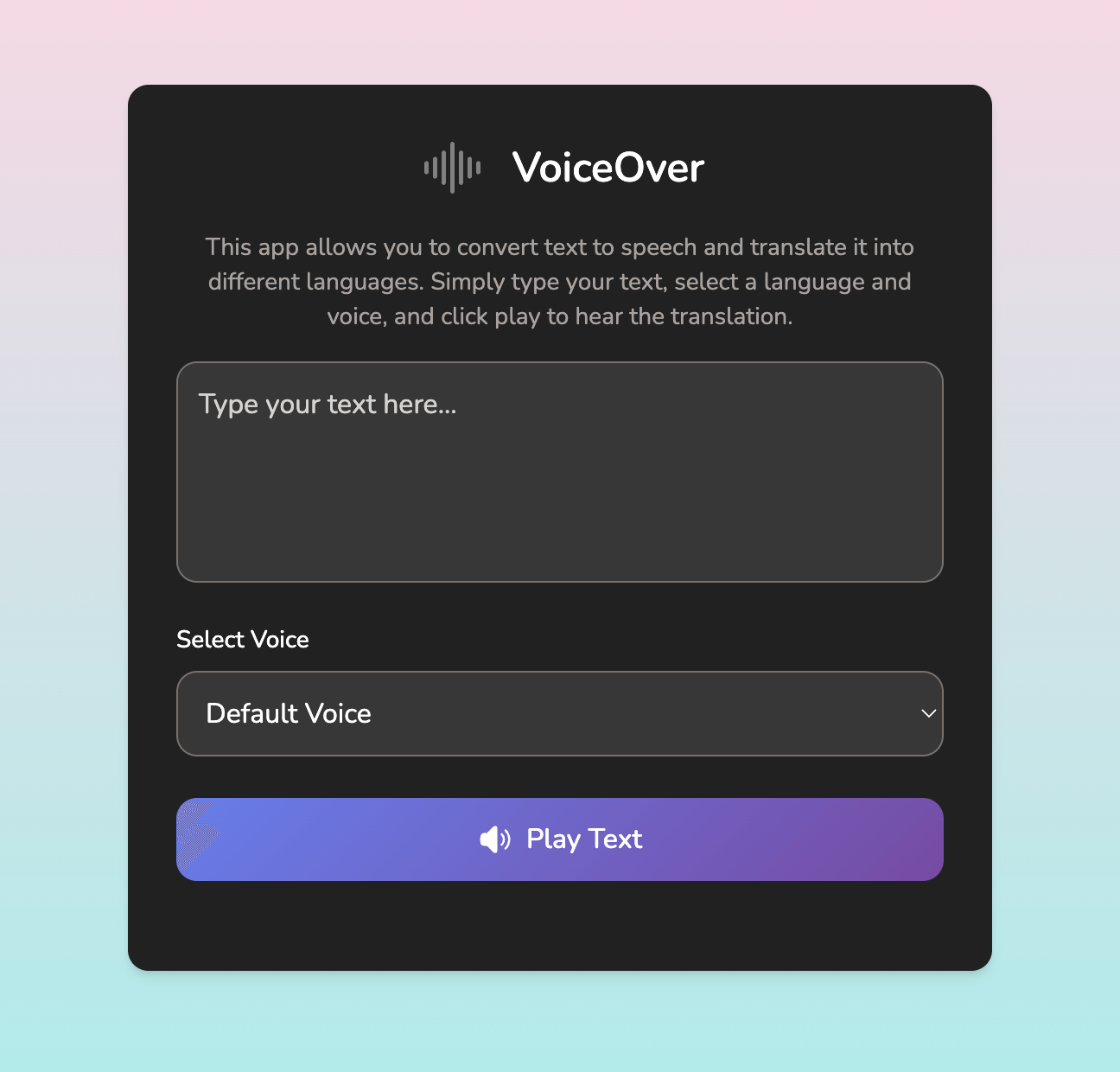 Text to Speech App